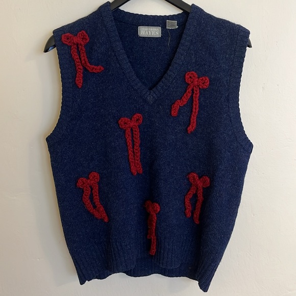 Chunky bow wool sweater vest - Picture 4 of 4